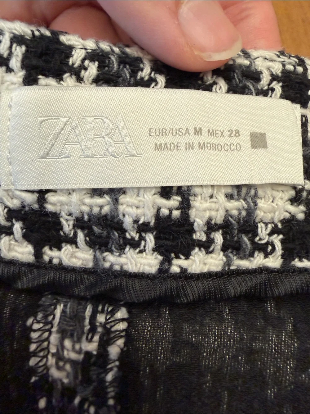 Zara Houndstooth Tweed Mini Skort B/W/G | Quiet Luxury Preppy Clueless Chic | M